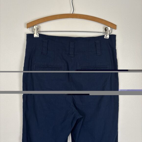 Anthropologie by Maeve Naomi Wide Leg Flare Pants Navy Blue SZ 12P Viscose Linen - Picture 5 of 7